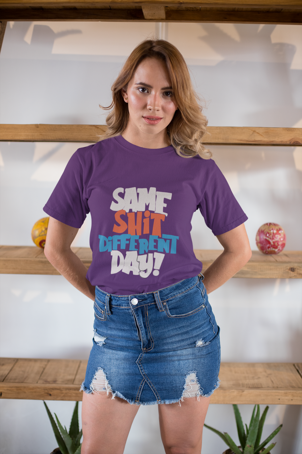 Same Shit Different Day Women Half Sleeves T-shirt- KidsFashionVilla