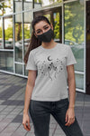 Moon And Hand Print Women Half Sleeves T-shirt- KidsFashionVilla