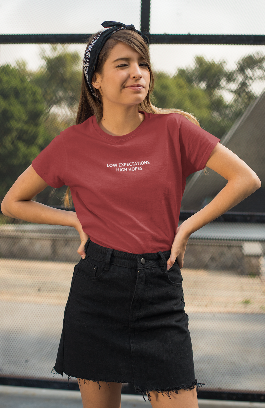 Low Expectations High Hopes Quotes Women Half Sleeves T-shirt- KidsFashionVilla