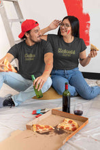 Load image into Gallery viewer, Calm Aadmi Kaleshi Aurat Lovey Dovey Couple Half Sleeves T-Shirts -KidsFashionVilla
