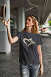 Heart Butterfly Vector Women Half Sleeves T-shirt- KidsFashionVilla