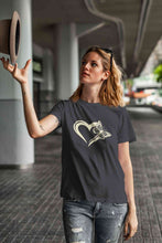 Load image into Gallery viewer, Heart Butterfly Vector Women Half Sleeves T-shirt- KidsFashionVilla
