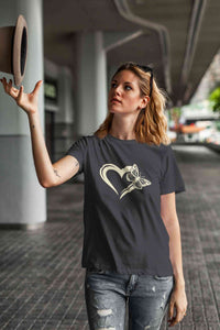 Heart Butterfly Vector Women Half Sleeves T-shirt- KidsFashionVilla