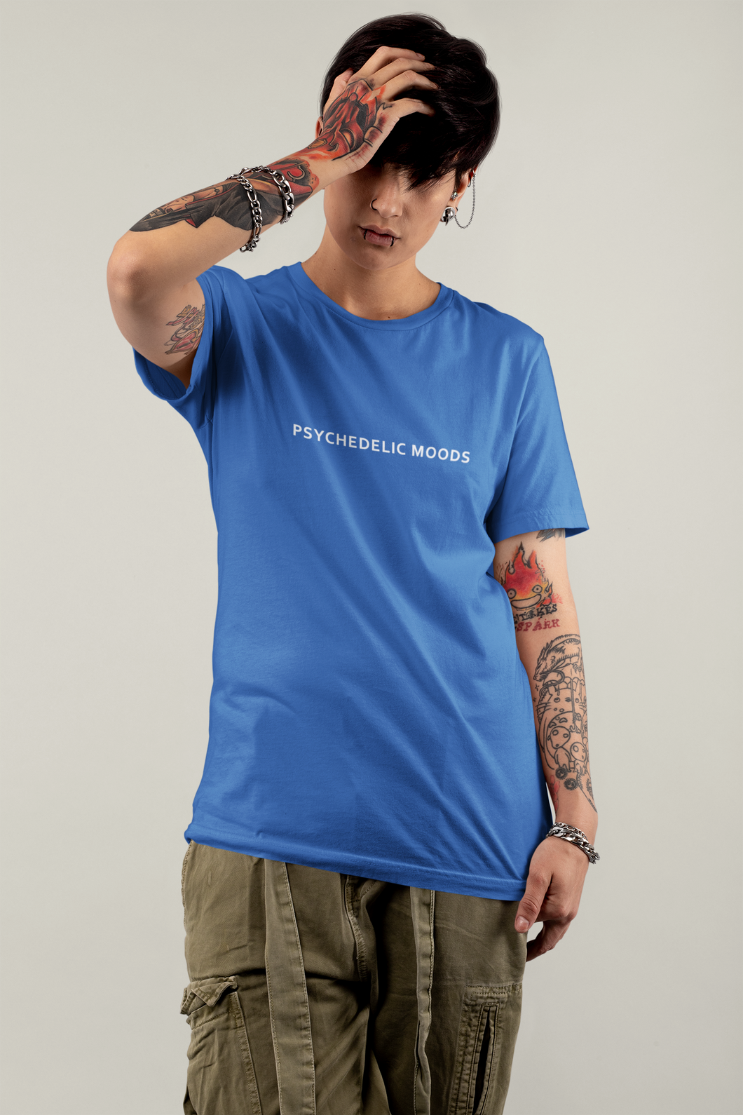 Psychedelic Moods Minimal Mens Half Sleeves T-shirt- KidsFashionVilla