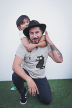 Load image into Gallery viewer, Cat Staring At Fish Mens Half Sleeves T-shirt- KidsFashionVilla
