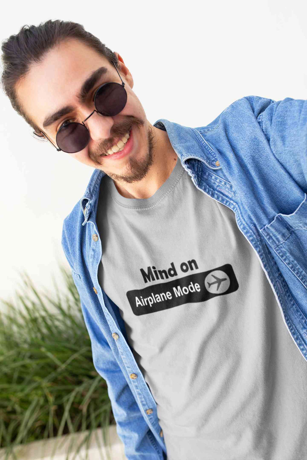 Airplane Mode Mens Half Sleeves T-shirt- KidsFashionVilla