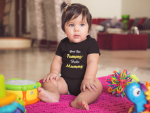 Load image into Gallery viewer, Good Bye Tummy Hello Mummy Black Rompers for Baby Girl - KidsFashionVilla
