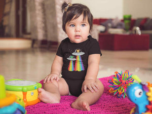 Rainbow Spaceship Cartoon Rompers for Baby Girl- KidsFashionVilla