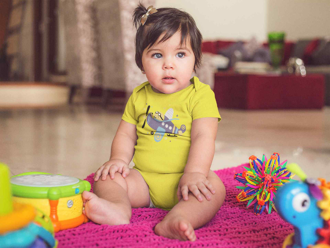Jumbo Jet Cartoon Rompers for Baby Girl- KidsFashionVilla