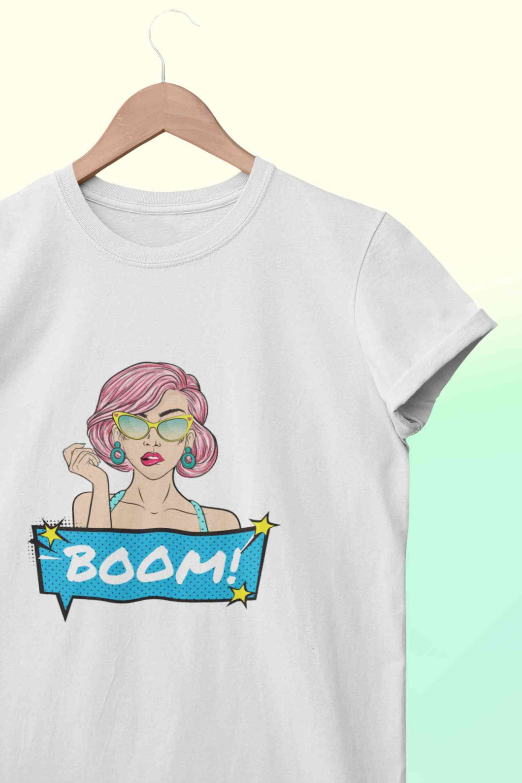 Boom Women Half Sleeves T-shirt- KidsFashionVilla
