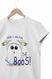 Here For The Boos Women Half Sleeves T-shirt- KidsFashionVilla