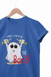 Here For The Boos Women Half Sleeves T-shirt- KidsFashionVilla