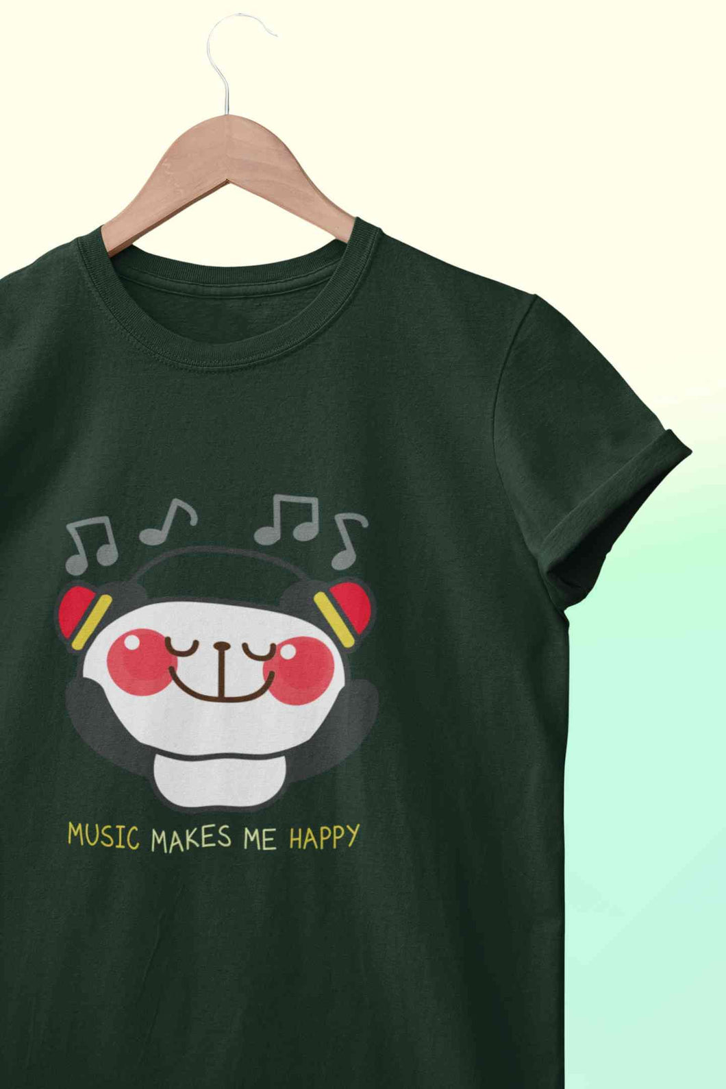 Music Makes Me Happy Women Half Sleeves T-shirt- KidsFashionVilla