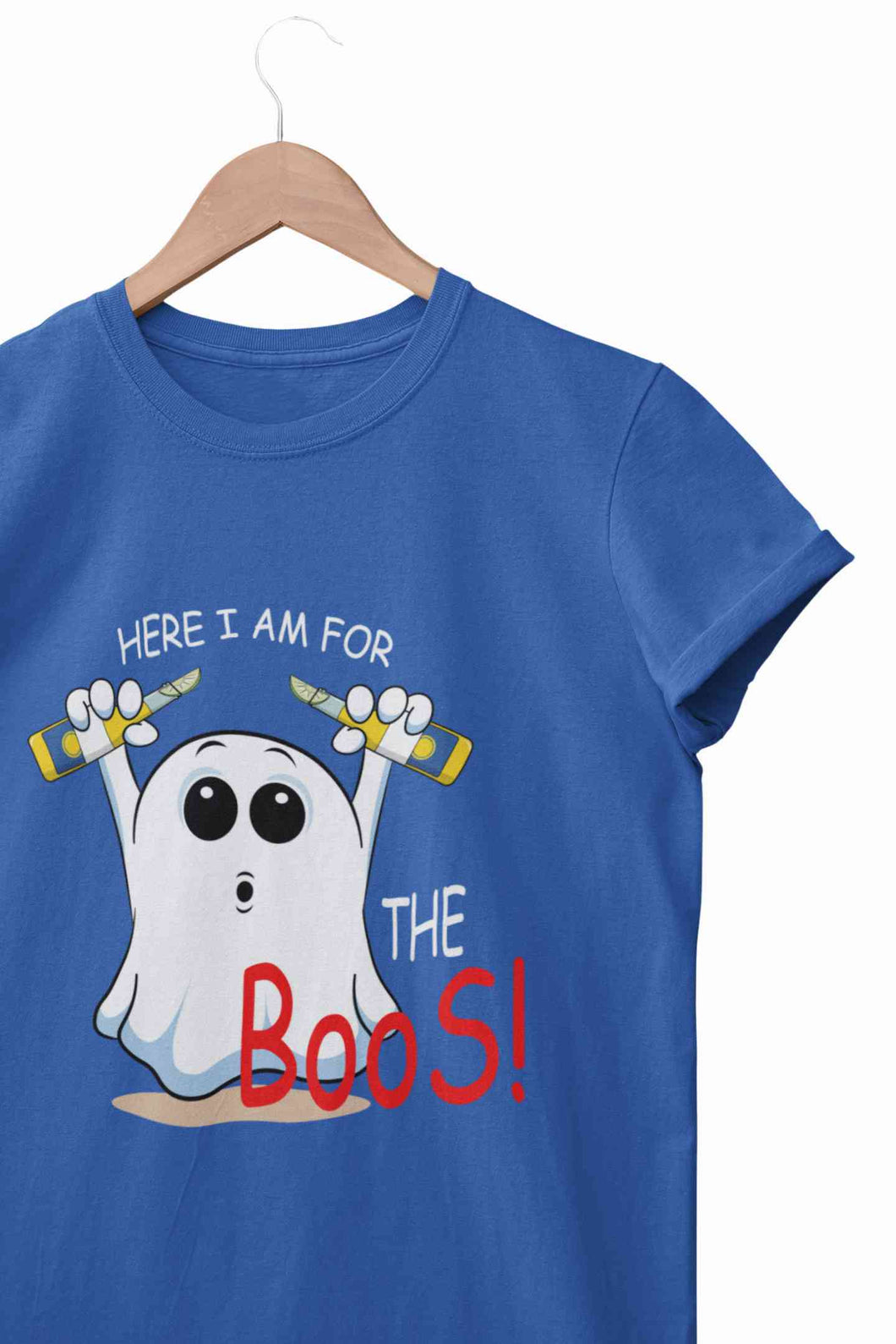 Here For The Boos Mens Half Sleeves T-shirt- KidsFashionVilla
