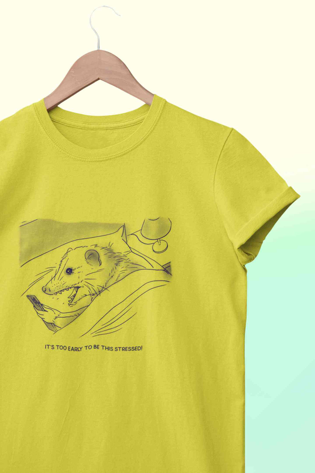 Its Too Early To Be This Stressed Funny Women Half Sleeves T-shirt- KidsFashionVilla