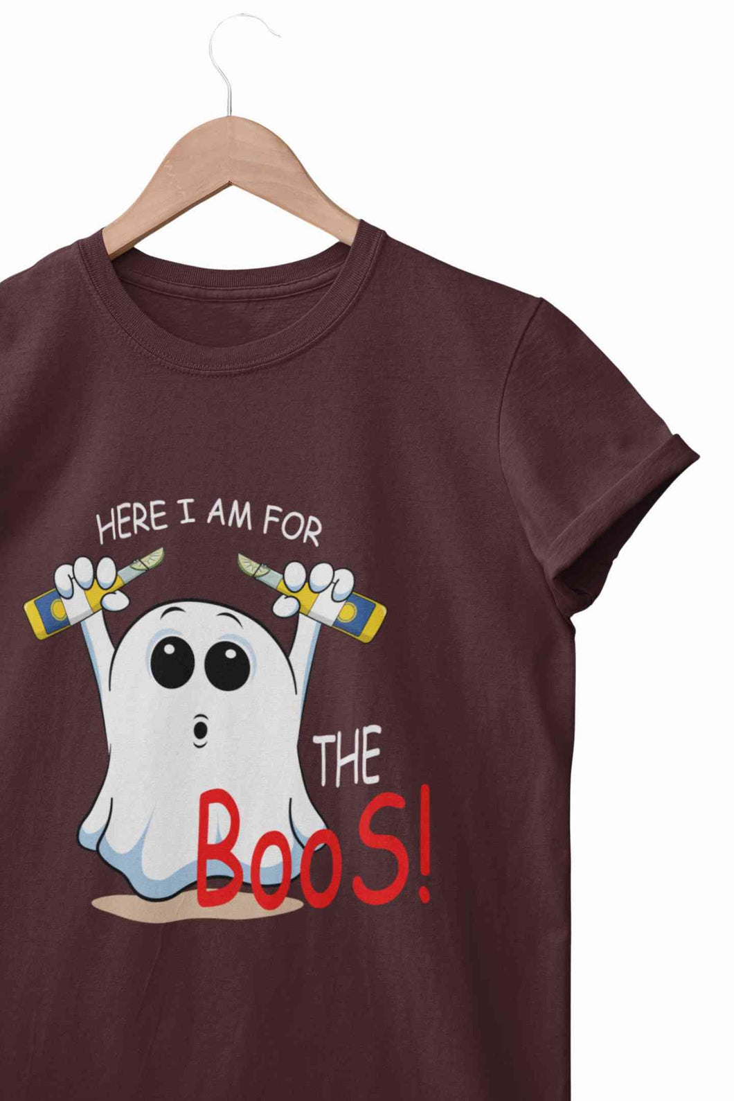 Here For The Boos Women Half Sleeves T-shirt- KidsFashionVilla