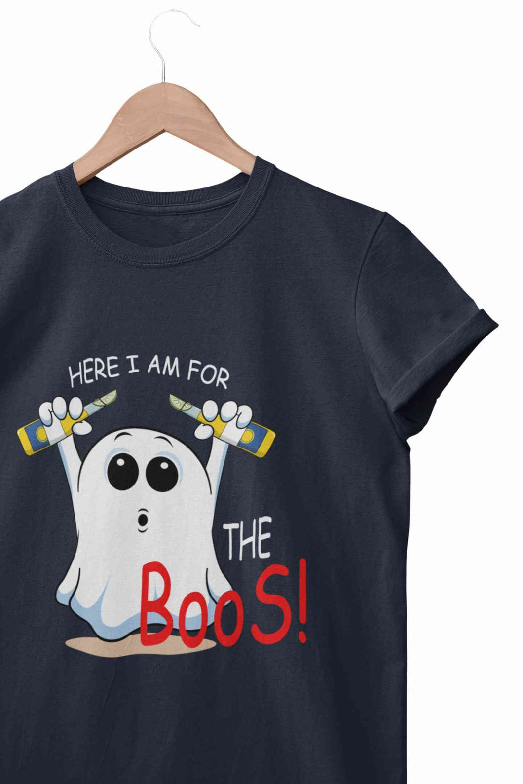Here For The Boos Women Half Sleeves T-shirt- KidsFashionVilla