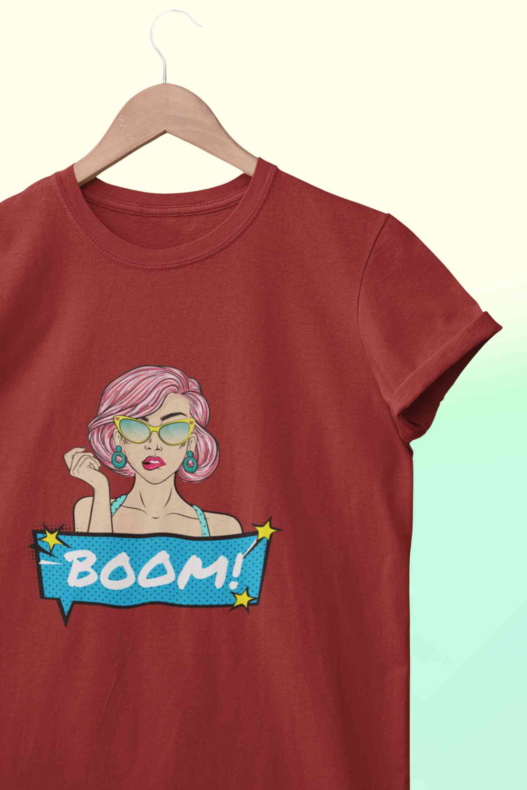 Boom Women Half Sleeves T-shirt- KidsFashionVilla