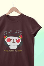Load image into Gallery viewer, Music Makes Me Happy Women Half Sleeves T-shirt- KidsFashionVilla
