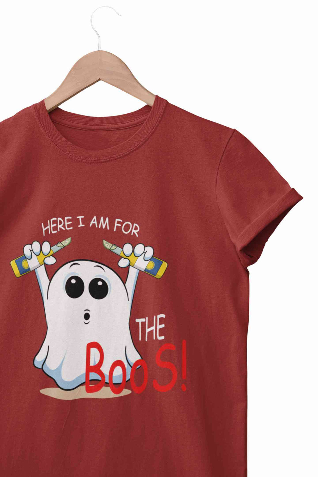 Here For The Boos Women Half Sleeves T-shirt- KidsFashionVilla