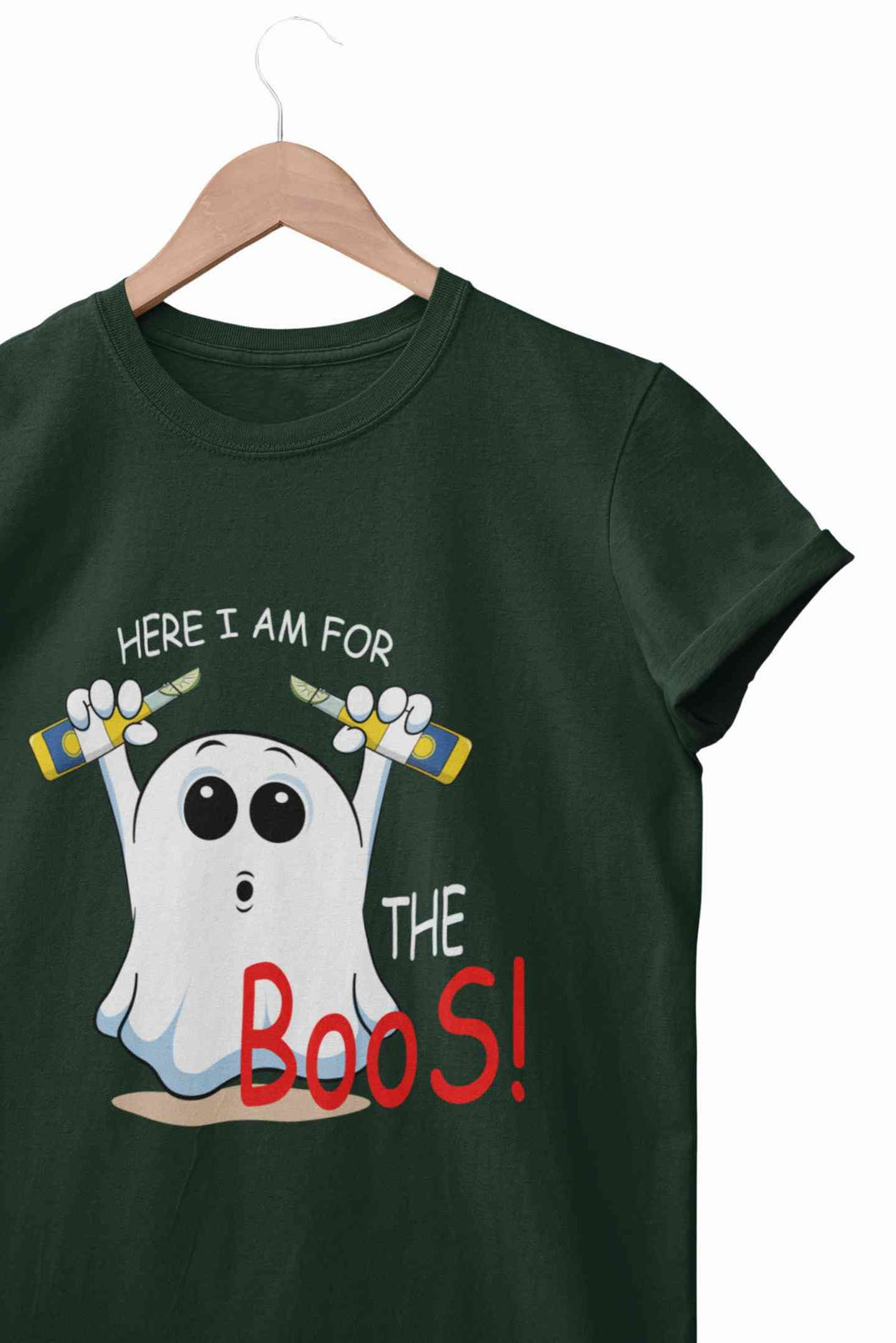 Here For The Boos Women Half Sleeves T-shirt- KidsFashionVilla