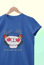 Load image into Gallery viewer, Music Makes Me Happy Women Half Sleeves T-shirt- KidsFashionVilla
