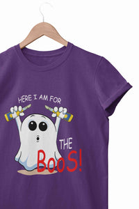 Here For The Boos Women Half Sleeves T-shirt- KidsFashionVilla