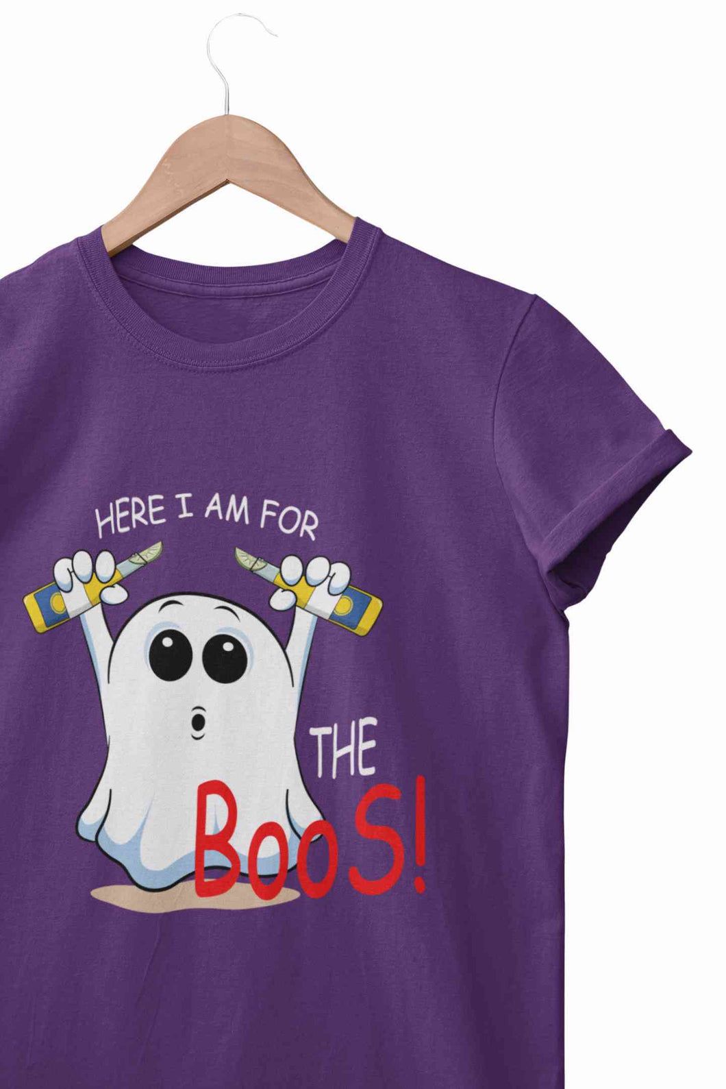 Here For The Boos Women Half Sleeves T-shirt- KidsFashionVilla