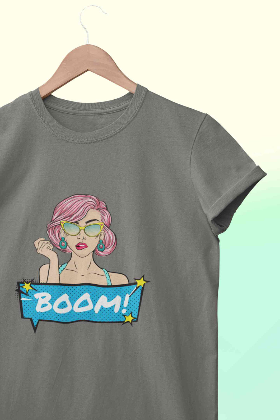 Boom Women Half Sleeves T-shirt- KidsFashionVilla