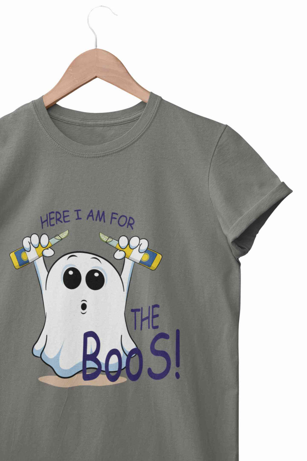Here For The Boos Mens Half Sleeves T-shirt- KidsFashionVilla