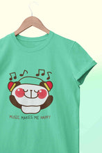 Load image into Gallery viewer, Music Makes Me Happy Women Half Sleeves T-shirt- KidsFashionVilla
