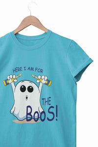 Here For The Boos Women Half Sleeves T-shirt- KidsFashionVilla