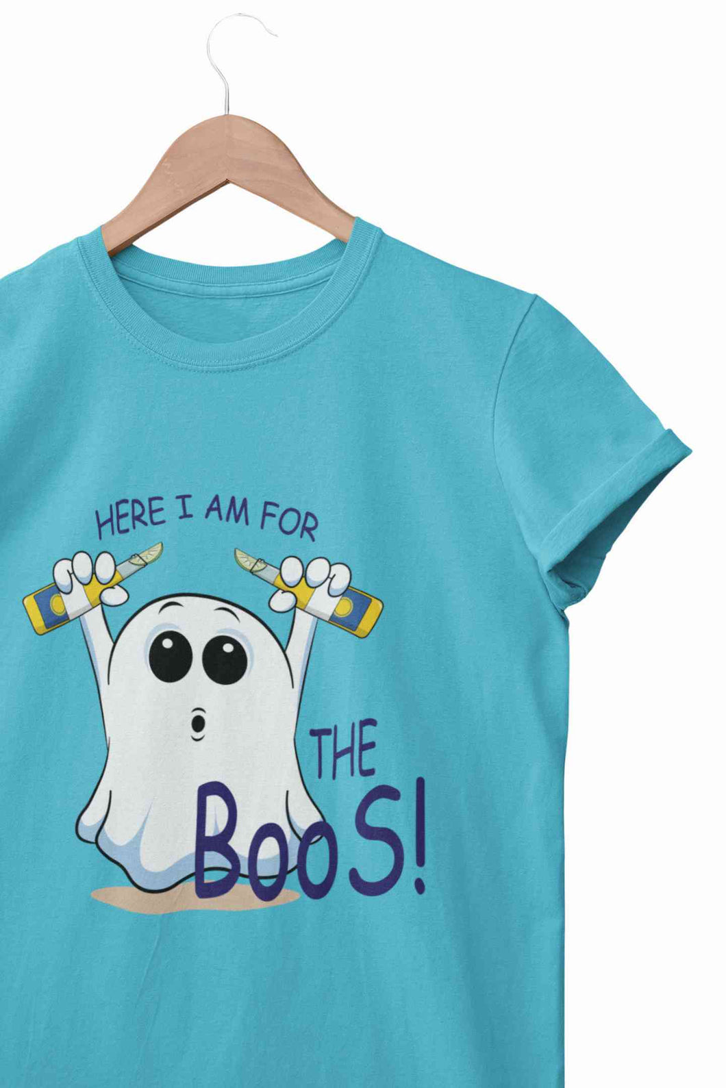 Here For The Boos Women Half Sleeves T-shirt- KidsFashionVilla
