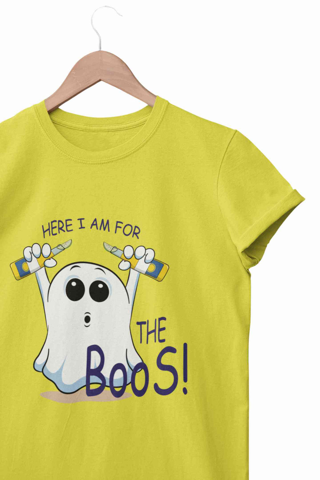 Here For The Boos Women Half Sleeves T-shirt- KidsFashionVilla