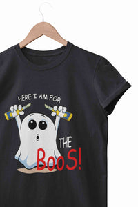 Here For The Boos Women Half Sleeves T-shirt- KidsFashionVilla