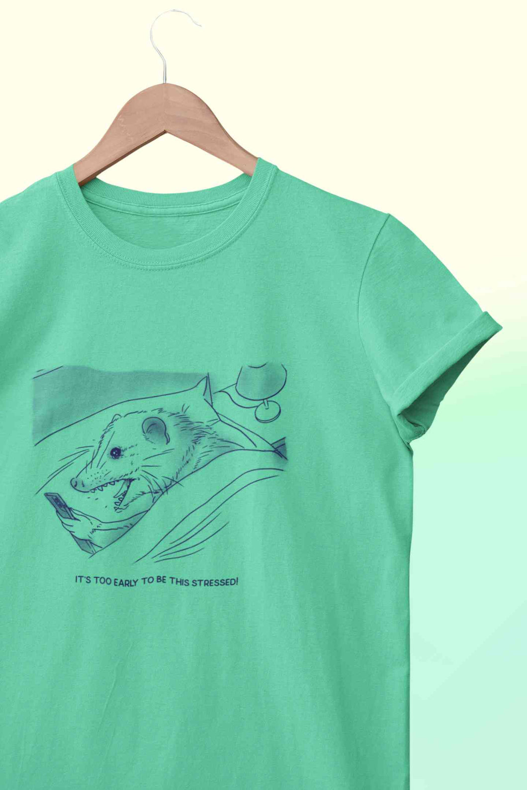 Its Too Early To Be This Stressed Funny Women Half Sleeves T-shirt- KidsFashionVilla
