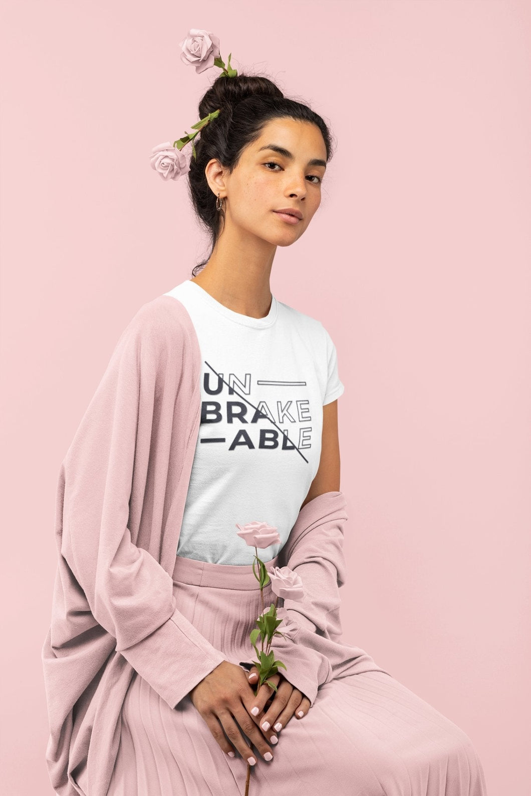 Unbreakable Women Half Sleeves T-shirt- FunkyTeesClub - Funky Tees Club
