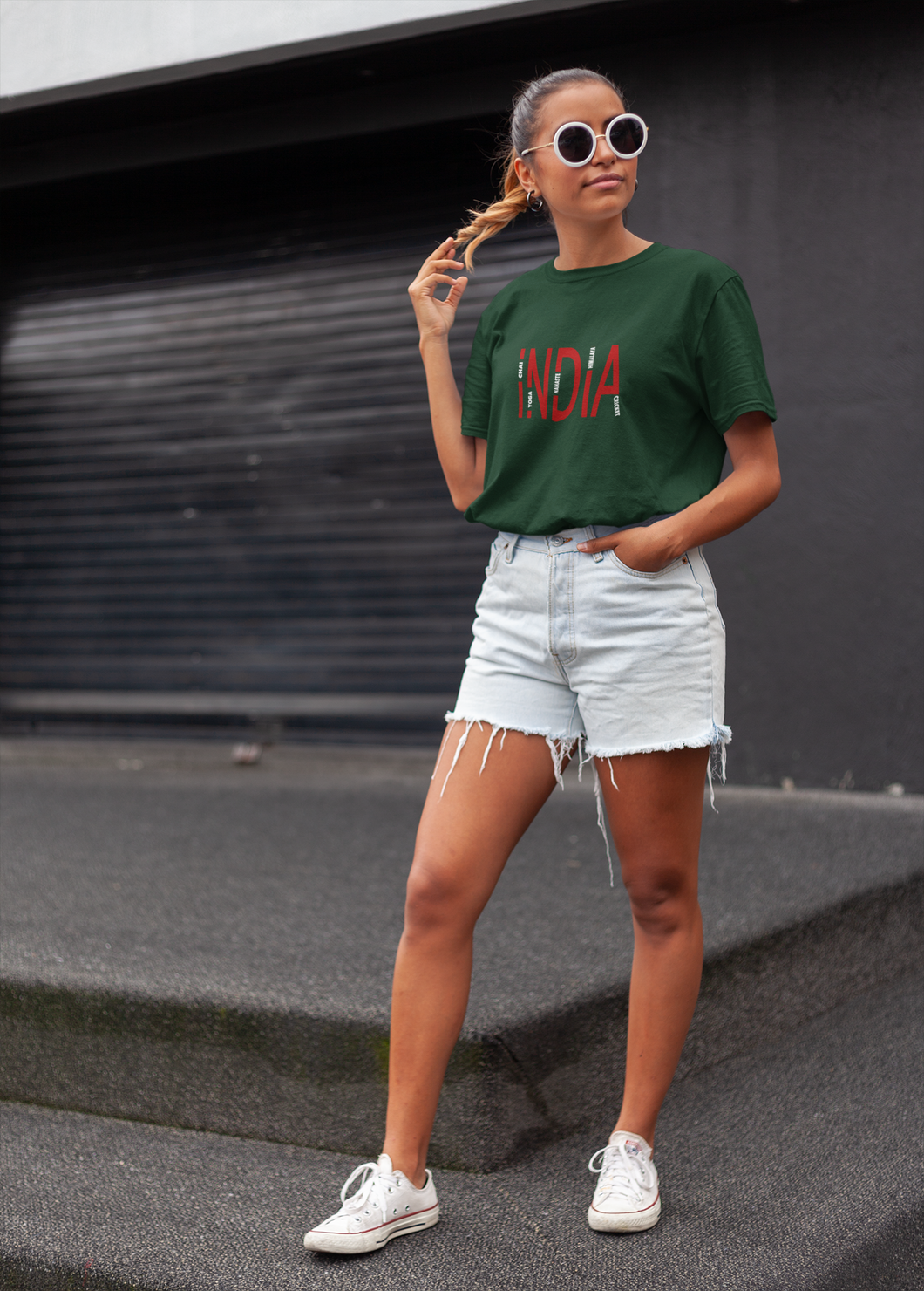 India Women Half Sleeves T-shirt- KidsFashionVilla