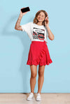 Pop Art Lips Empty Thought Bubble Women Half Sleeves T-shirt- KidsFashionVilla