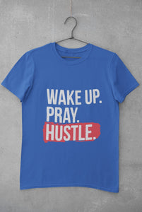 Wake Pray Hustle Women Half Sleeves T-shirt- FunkyTeesClub - Funky Tees Club