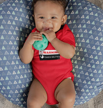 Load image into Gallery viewer, Warning Takes Selfies Rompers for Baby Boy- FunkyTradition FunkyTradition
