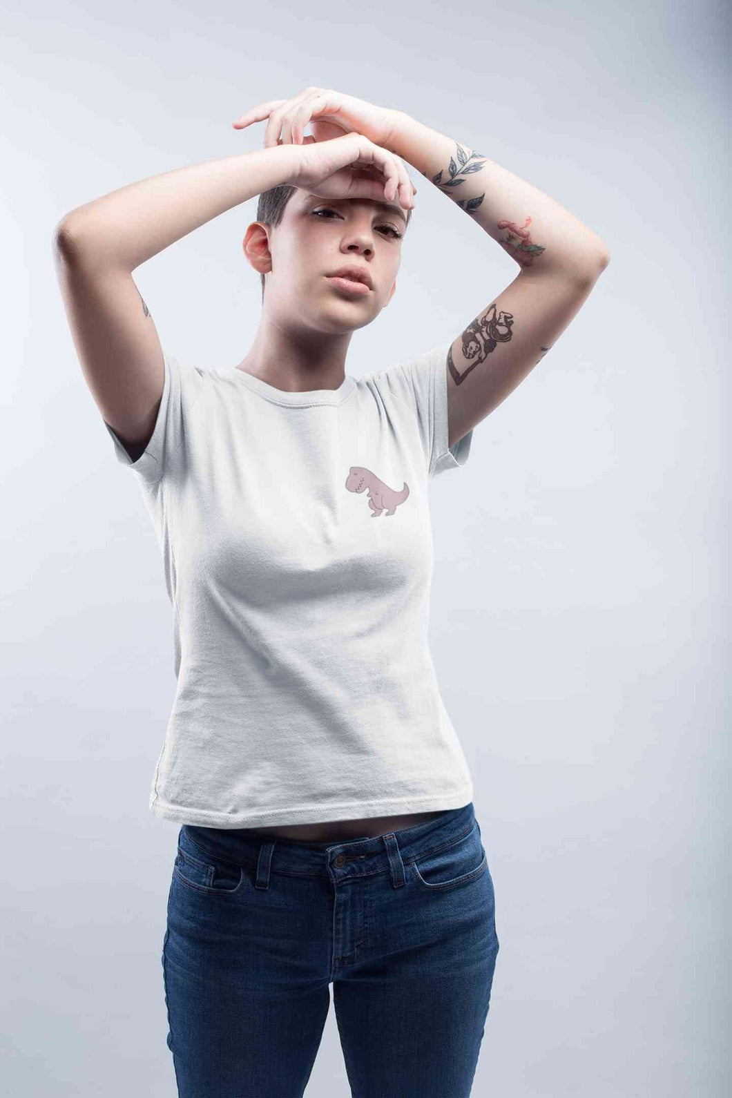 T-Rex Pocket Women Half Sleeves T-shirt- KidsFashionVilla