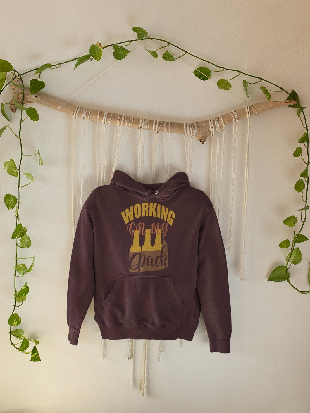 Working On My Six Pack Men Hoodies-FunkyTeesClub - Funky Tees Club