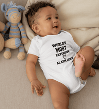 Load image into Gallery viewer, Worlds Most Expensive Alarm Clock Rompers for Baby Boy- FunkyTradition FunkyTradition
