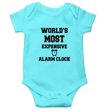 Load image into Gallery viewer, Worlds Most Expensive Alarm Clock Rompers for Baby Boy- FunkyTradition FunkyTradition
