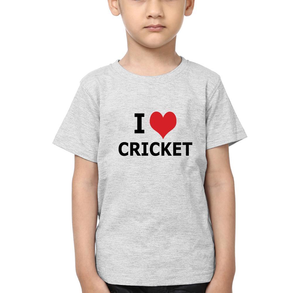 I Love Cricket Half Sleeves T-Shirt for Boys and Kids-KidsFashionVilla