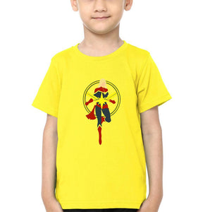Captain Marvel Logo Half Sleeves T-Shirt for Boy-KidsFashionVilla