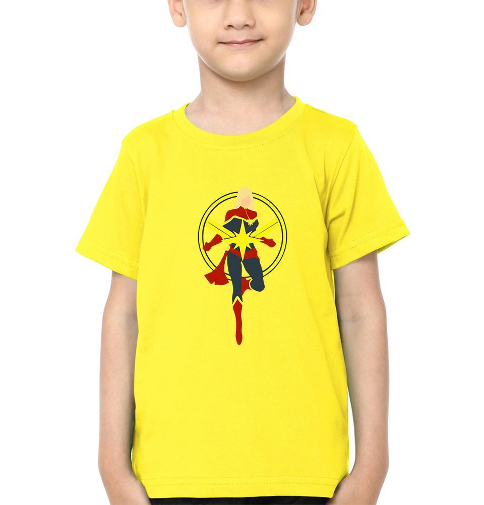 Captain Marvel Logo Half Sleeves T-Shirt for Boy-KidsFashionVilla