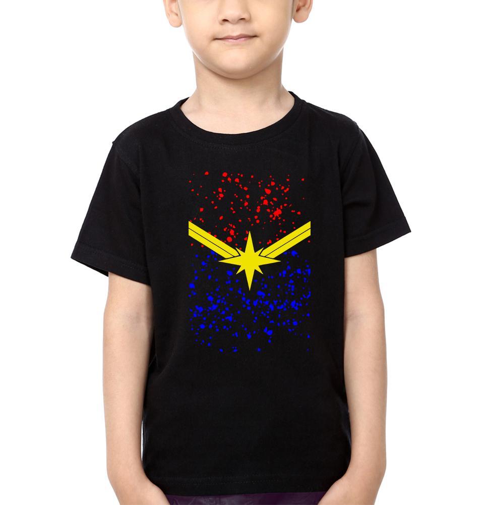 Captain Marvel Logo Half Sleeves T-Shirt for Boy-KidsFashionVilla