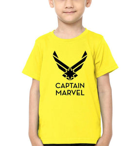 Captain Marvel Logo Half Sleeves T-Shirt for Boy-KidsFashionVilla